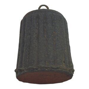 Antique Fluted Cast Iron Bell 2" Rustic Farmhouse Decor Vintage Destressed VTG